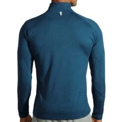 Brooks | Men's Dash 1/2 Zip - Heather Indigo Rush -Sportswear Promotions 211298407 M Brooks Dash12zip back