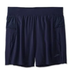 Brooks | Men's Sherpa 7" 2-in-1 Short - Navy -Sportswear Promotions 211333451 M brooks sherpa7in2in1short front