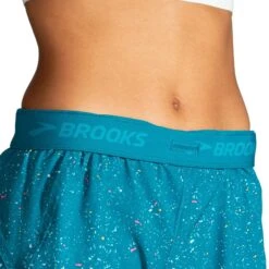 Brooks | Women's Chaser 5" 2-in-1 Short - Lagoon Speckle Print -Sportswear Promotions 221464486 W Brooks Chaser52 in 1Short waistband