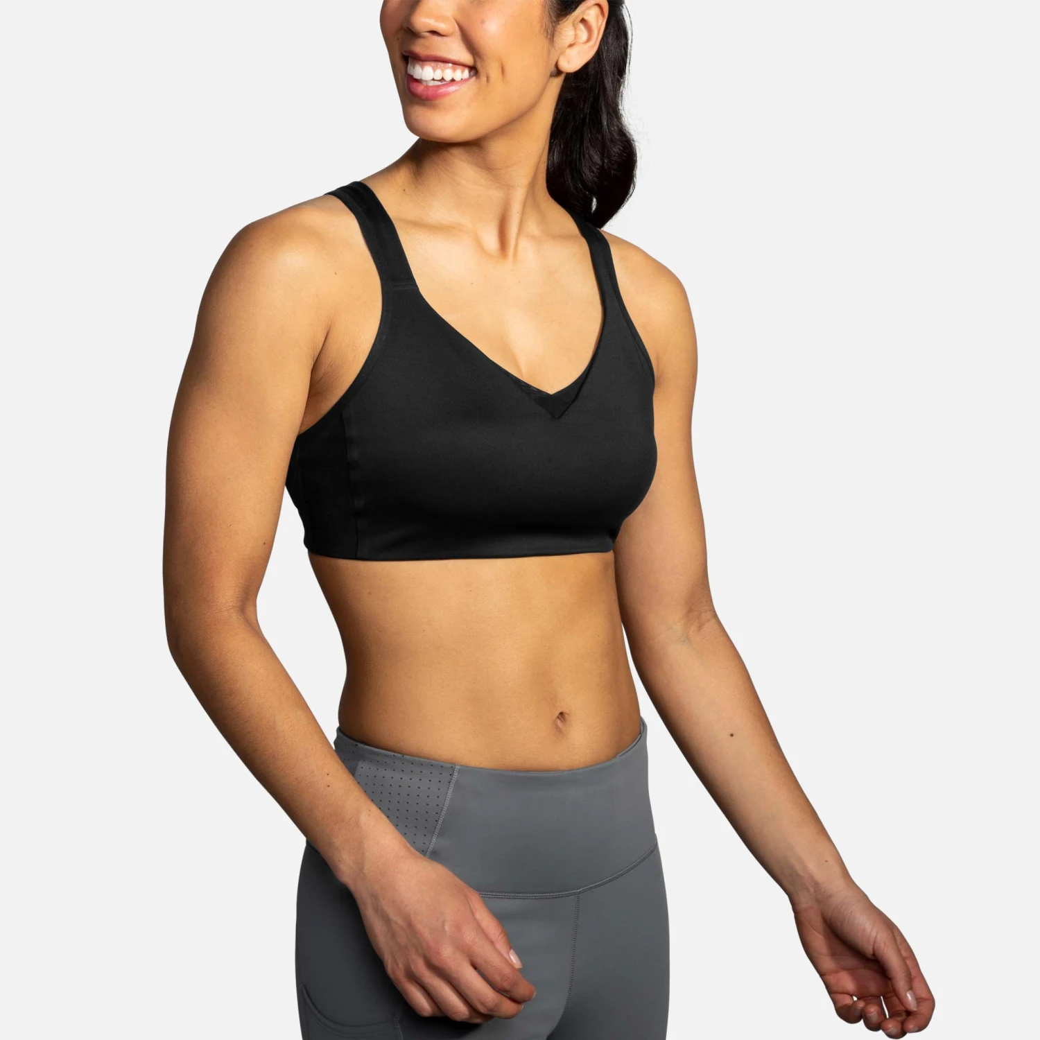 Brooks | Women's Drive Convertible Run Bra - Black 2 Brooks | Women's Drive Convertible Run Bra - Black - Image 2