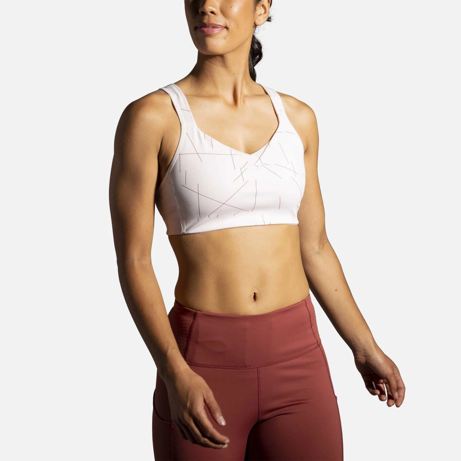 Brooks | Women's Drive Convertible Run Bra - Pink 3 Brooks | Women's Drive Convertible Run Bra - Pink - Image 3