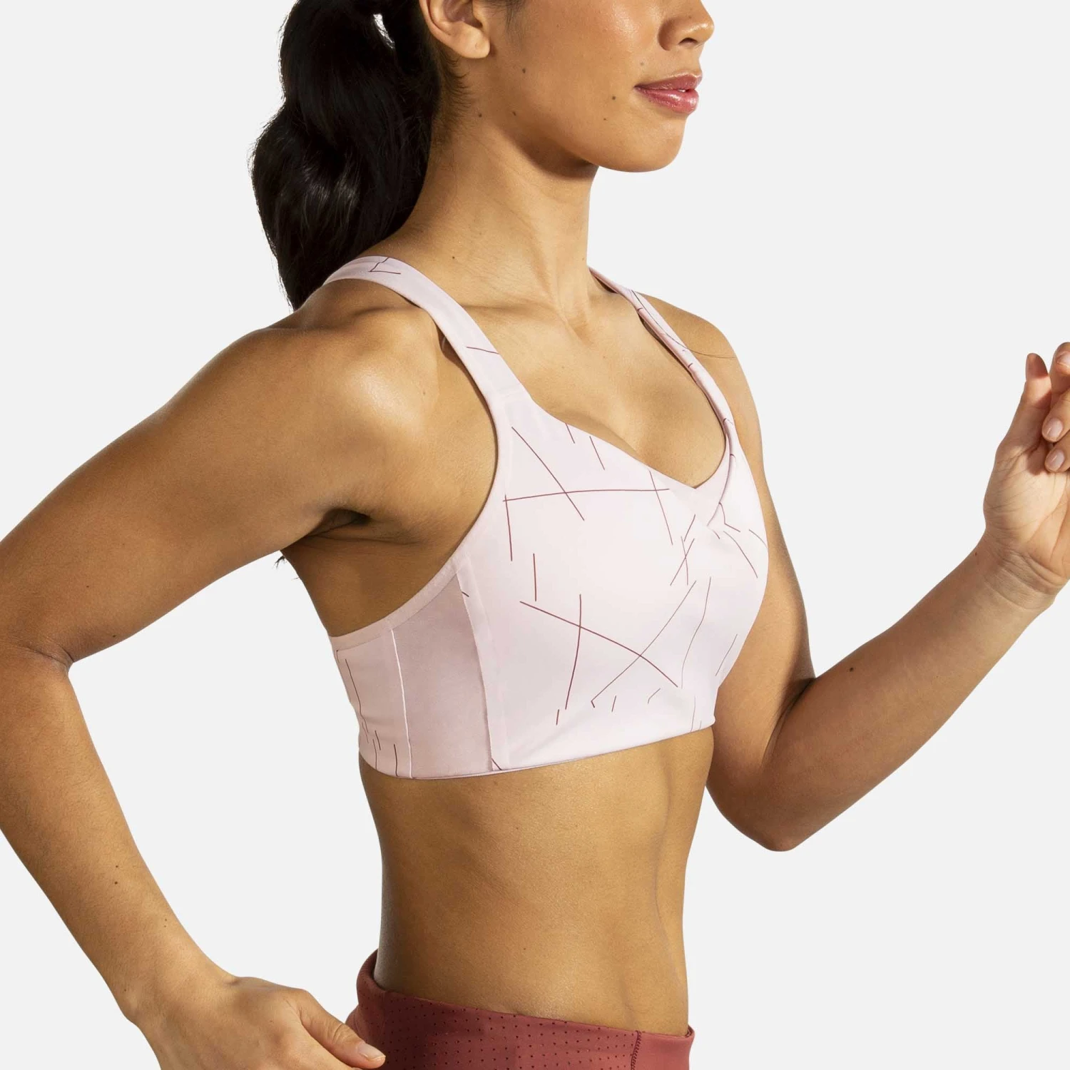 Brooks | Women's Drive Convertible Run Bra - Pink 2 Brooks | Women's Drive Convertible Run Bra - Pink - Image 2