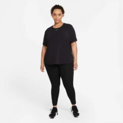 Nike | Women's Dri-FIT ONE Standard Fit Short-Sleeve Top (Plus Size) -Sportswear Promotions DD0618 010 W Nike OneLuxeDFSSSTDTop frontfullbody
