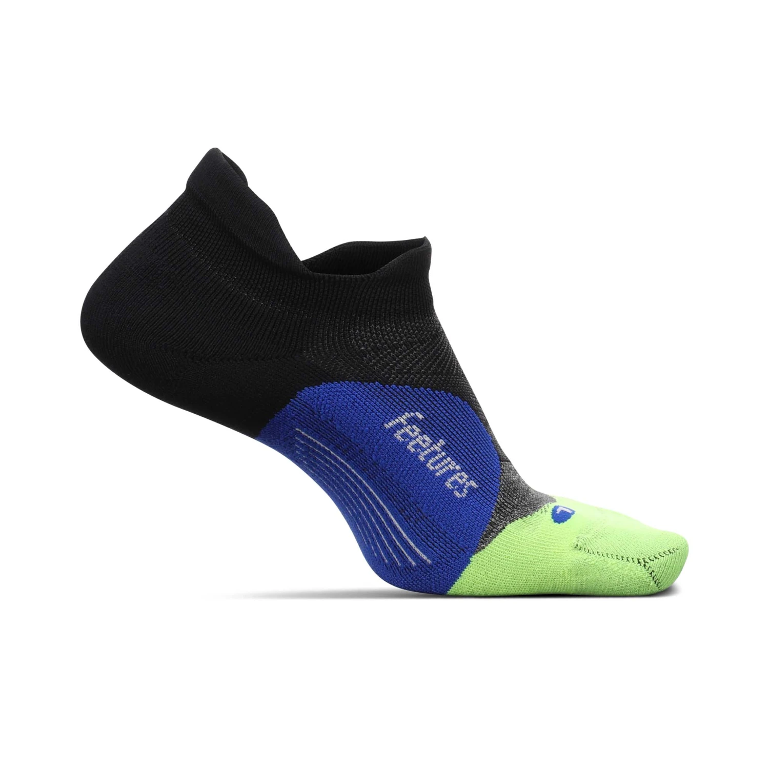 Feetures | Unisex Elite Light Cushion No Show Tab - Black Neon 1 Feetures | Unisex Elite Light Cushion No Show Tab - Black Neon