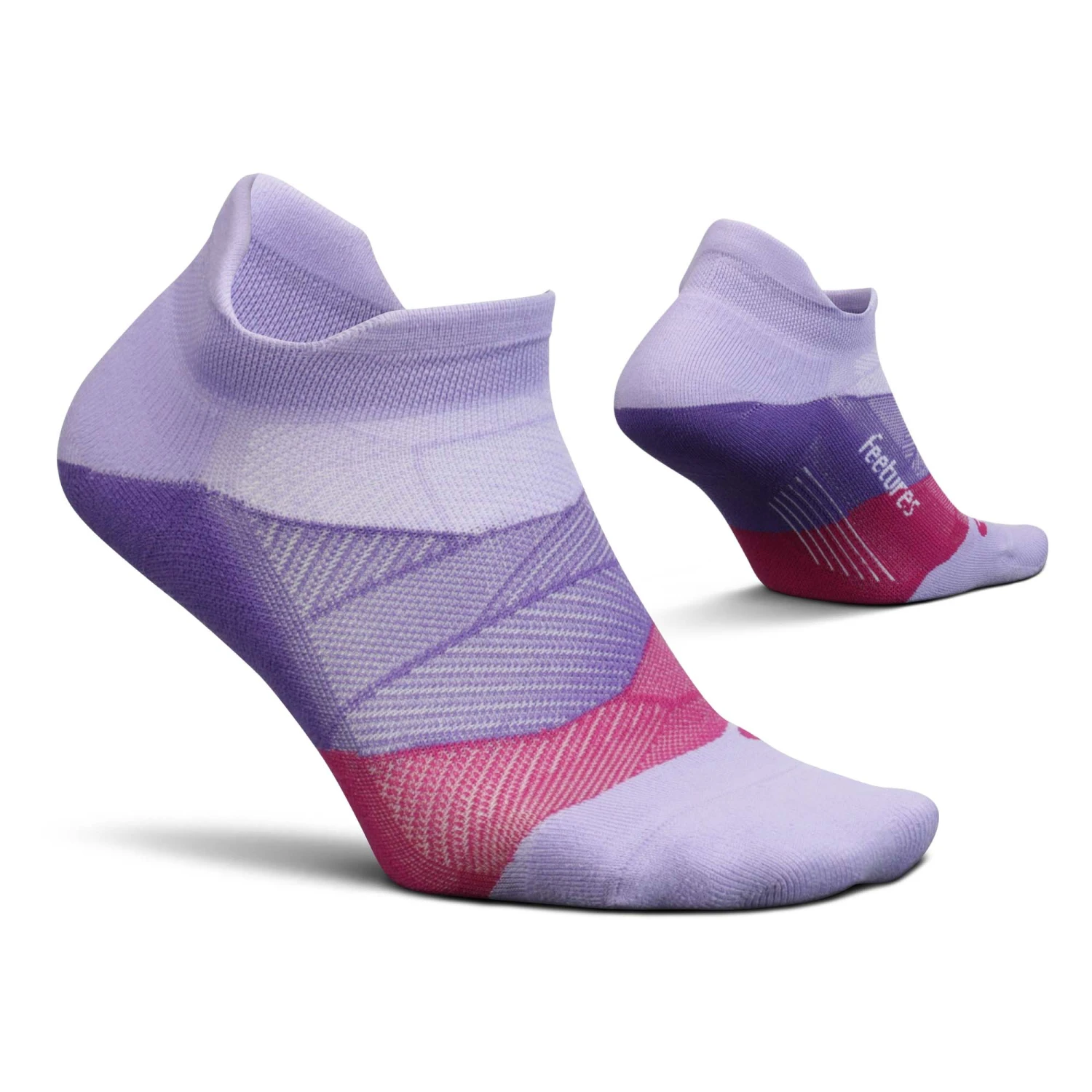 Feetures | Unisex Elite Light Cushion No Show Tab - Lace Up Lavender 1 Feetures | Unisex Elite Light Cushion No Show Tab - Lace Up Lavender