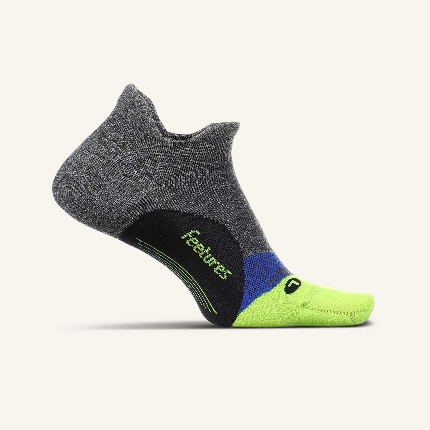 Feetures | Unisex Elite Ultra Light No Show Tab - Glowing Gray 1 Feetures | Unisex Elite Ultra Light No Show Tab - Glowing Gray