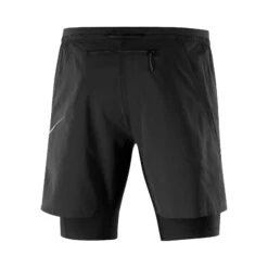 Salomon | Men's Cross Twinskin Shorts - Deep Black -Sportswear Promotions LC1868600 M Salomon CrossTWShorts back