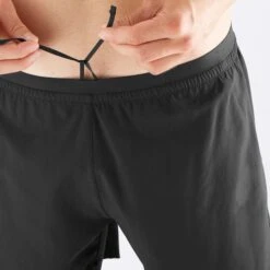 Salomon | Men's Cross Twinskin Shorts - Deep Black -Sportswear Promotions LC1868600 M Salomon CrossTWShorts waist