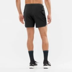 Salomon | Men's Sense Aero 5'' Shorts - Deep Black -Sportswear Promotions LC1870000 M Salomon SenseAero5 backonbody