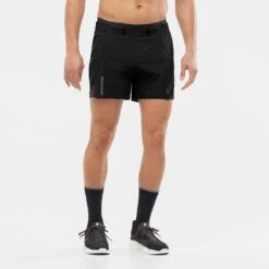 Salomon | Men's Sense Aero 5'' Shorts - Deep Black -Sportswear Promotions LC1870000 M Salomon SenseAero5 frontonbody