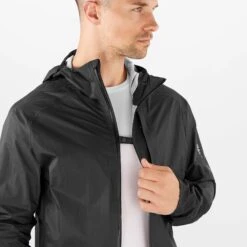 Salomon | Men's Bonatti Waterproof Jacket - Deep Black -Sportswear Promotions LC1873900 M Salomon BonattiWPJacket detail