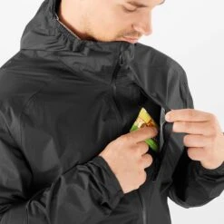 Salomon | Men's Bonatti Waterproof Jacket - Deep Black -Sportswear Promotions LC1873900 M Salomon BonattiWPJacket pocket