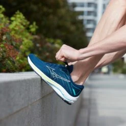 Mizuno | Men's Wave Rider 25 Running Shoes - Gibraltar Sea -Sportswear Promotions M Mizuno waverider lifestyle