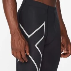 2XU | Men's Aero Vent Compression Tights -Sportswear Promotions MA6529bBLKSRF M 2xu aeroventcomptight front