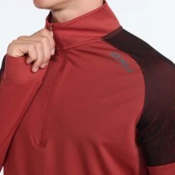 2XU | Men's Light Speed 1/2 Zip - Chilli Oil -Sportswear Promotions MR6673a M 2XU LightSpeed12Zip zipper