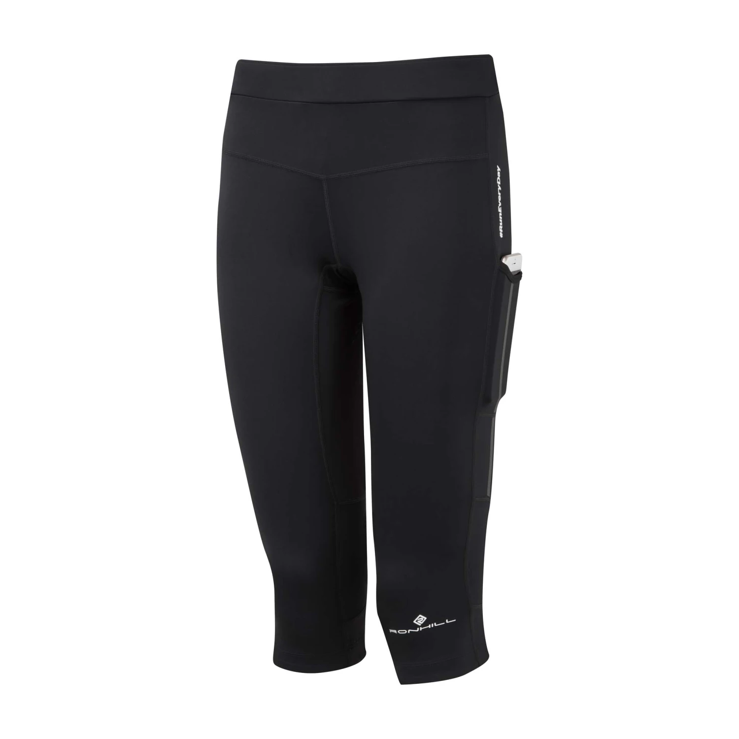 Ronhill | Women's Tech Revive Stretch Capri - All Black 1 Ronhill | Women's Tech Revive Stretch Capri - All Black