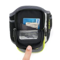 Fitletic | Unisex Forte Running Arm Band - Grey 10 Fitletic | Unisex Forte Running Arm Band - Grey -Sportswear Promotions forte grey green interior pocket 2