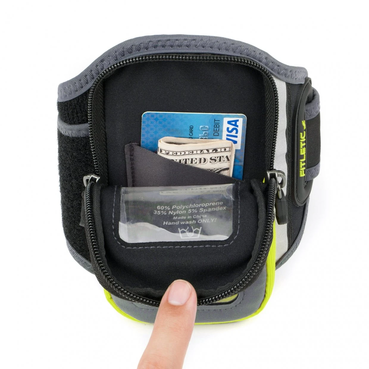 Fitletic | Unisex Forte Running Arm Band - Grey 4 Fitletic | Unisex Forte Running Arm Band - Grey - Image 4