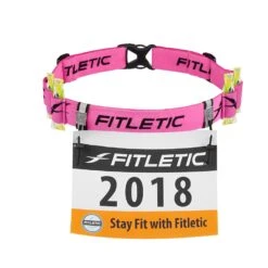 Fitletic | Unisex Race II Number Running Belt -Sportswear Promotions race ii number belt black pink features 1
